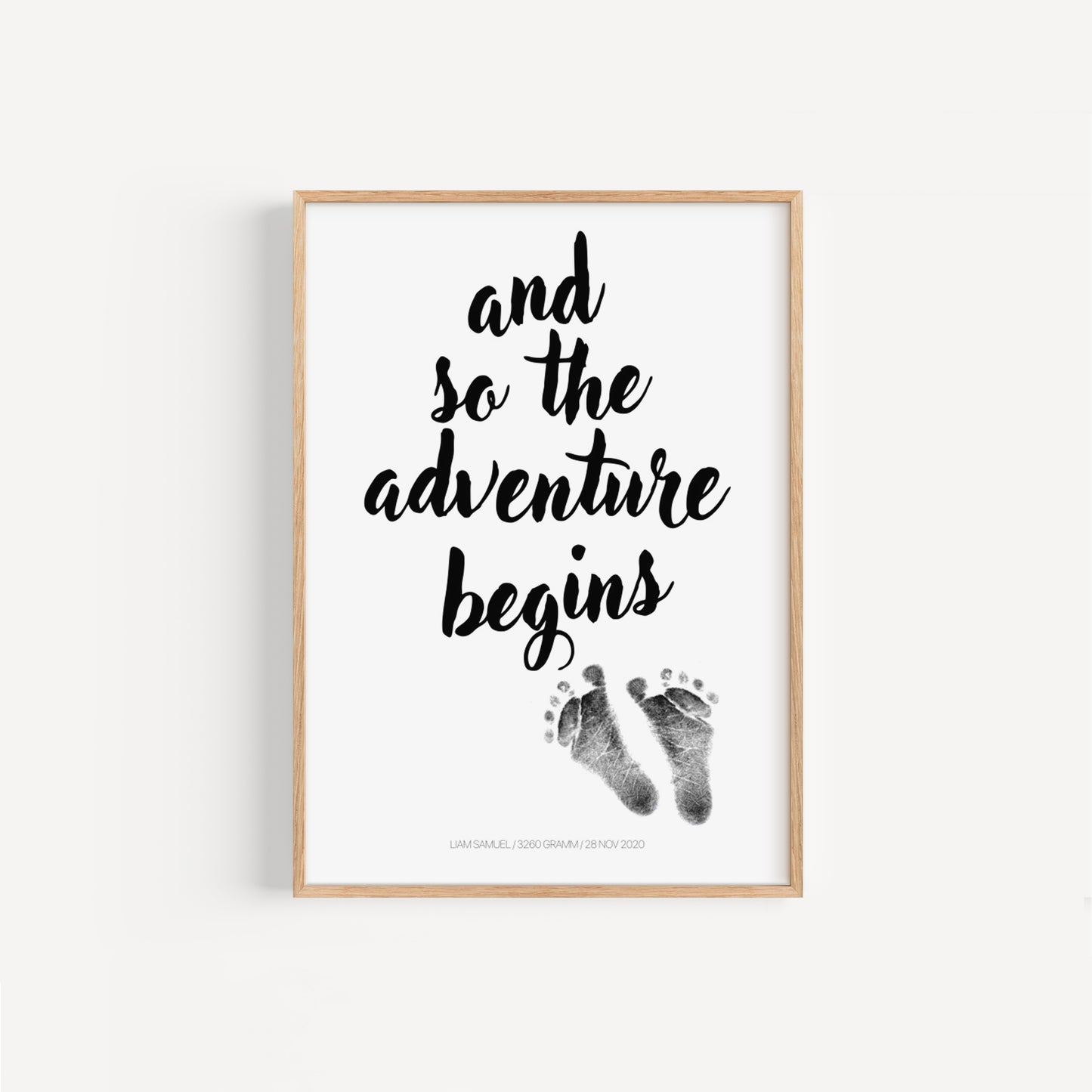 Baby Fuß-/Handabdruck Poster Set "Adventure" Personalisierbar