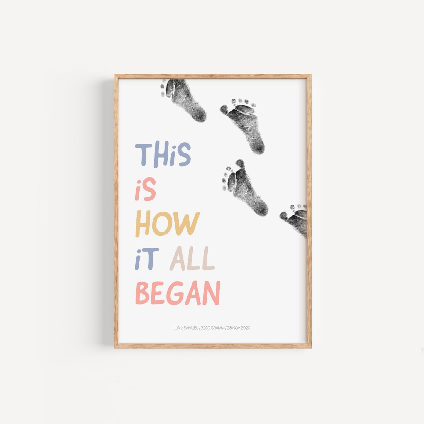 Baby Fuß-/Handabdruck Poster Set "Beginning 2" Personalisierbar