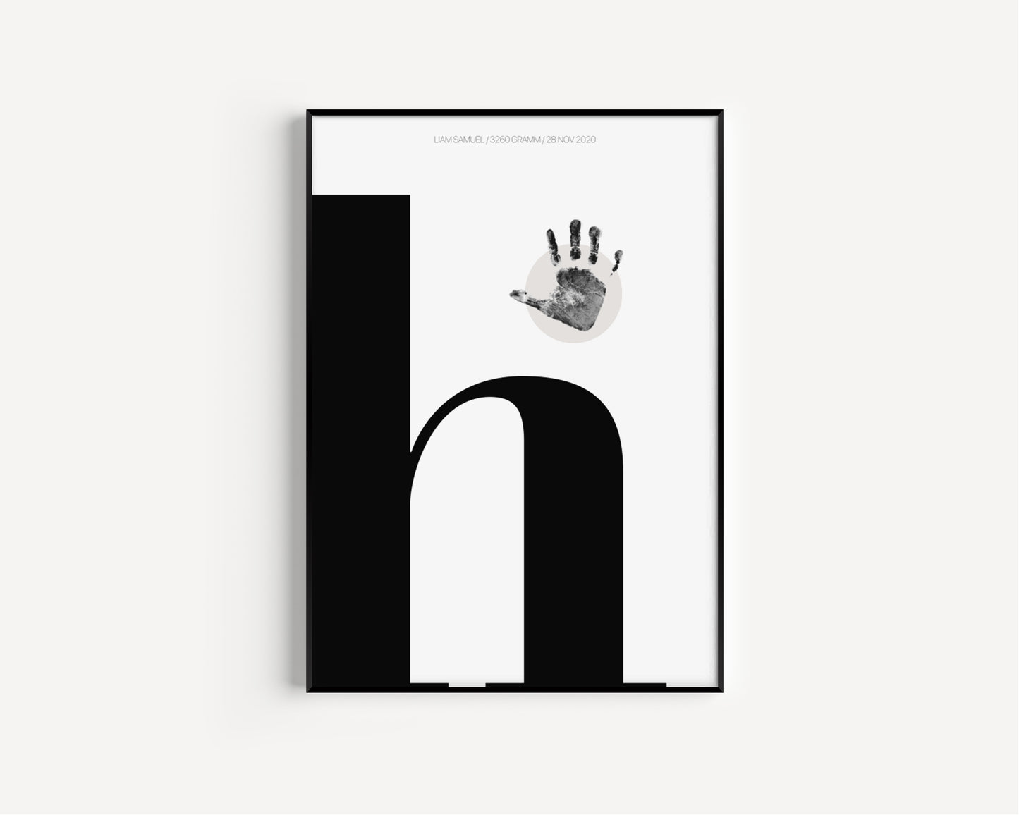 Baby Fuß-/Handabdruck Poster Set "Hi 2" Personalisierbar