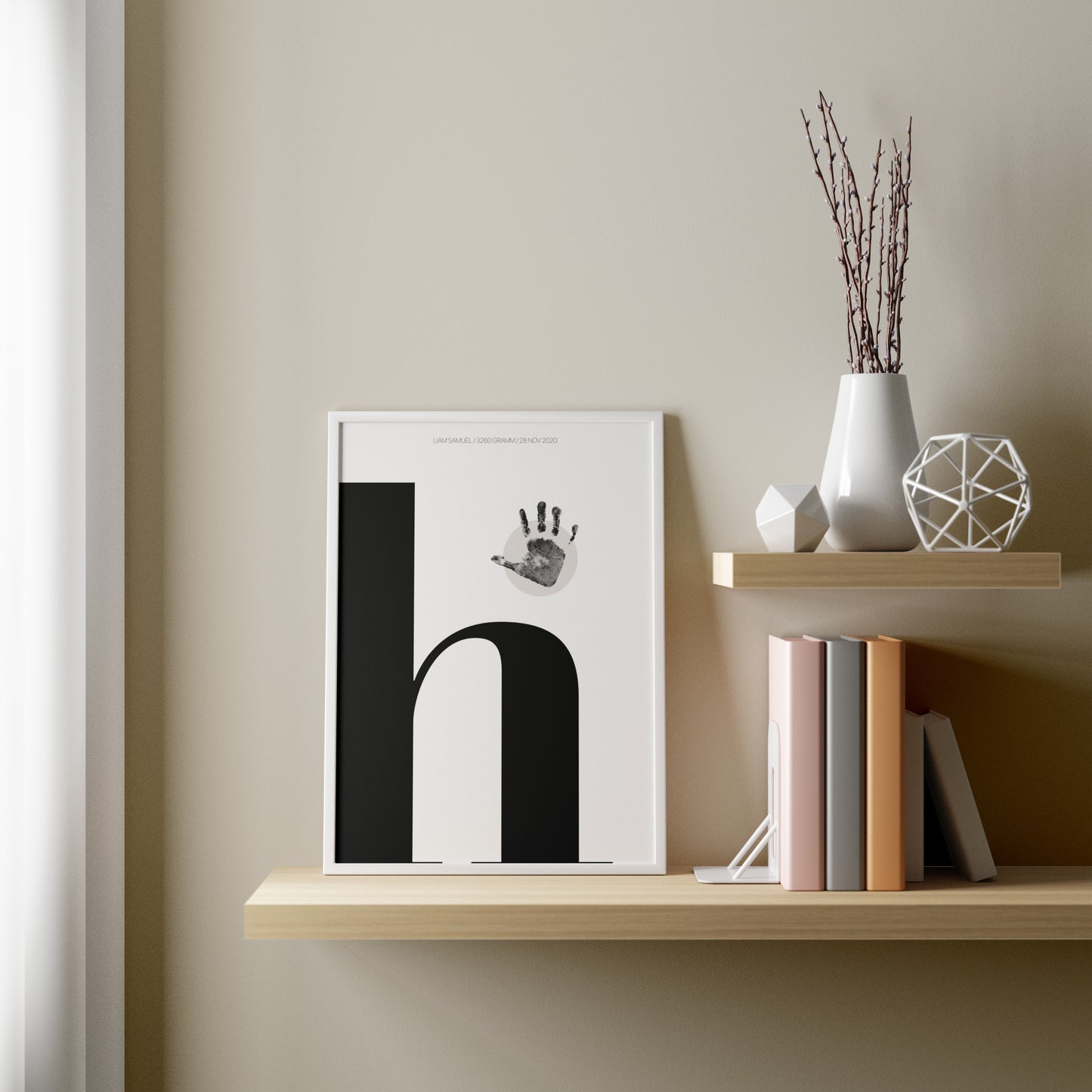 Baby Fuß-/Handabdruck Poster Set "Hi 2" Personalisierbar