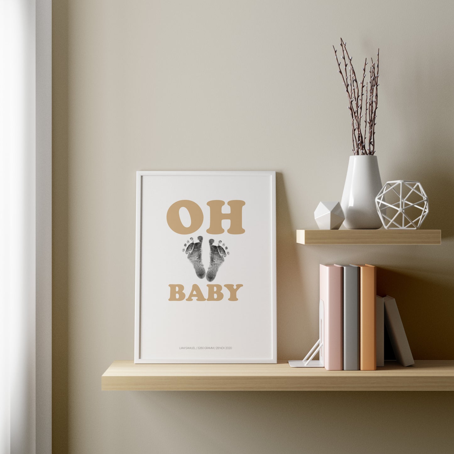 Baby Fuß-/Handabdruck Poster Set "Oh Baby 2" Personalisierbar