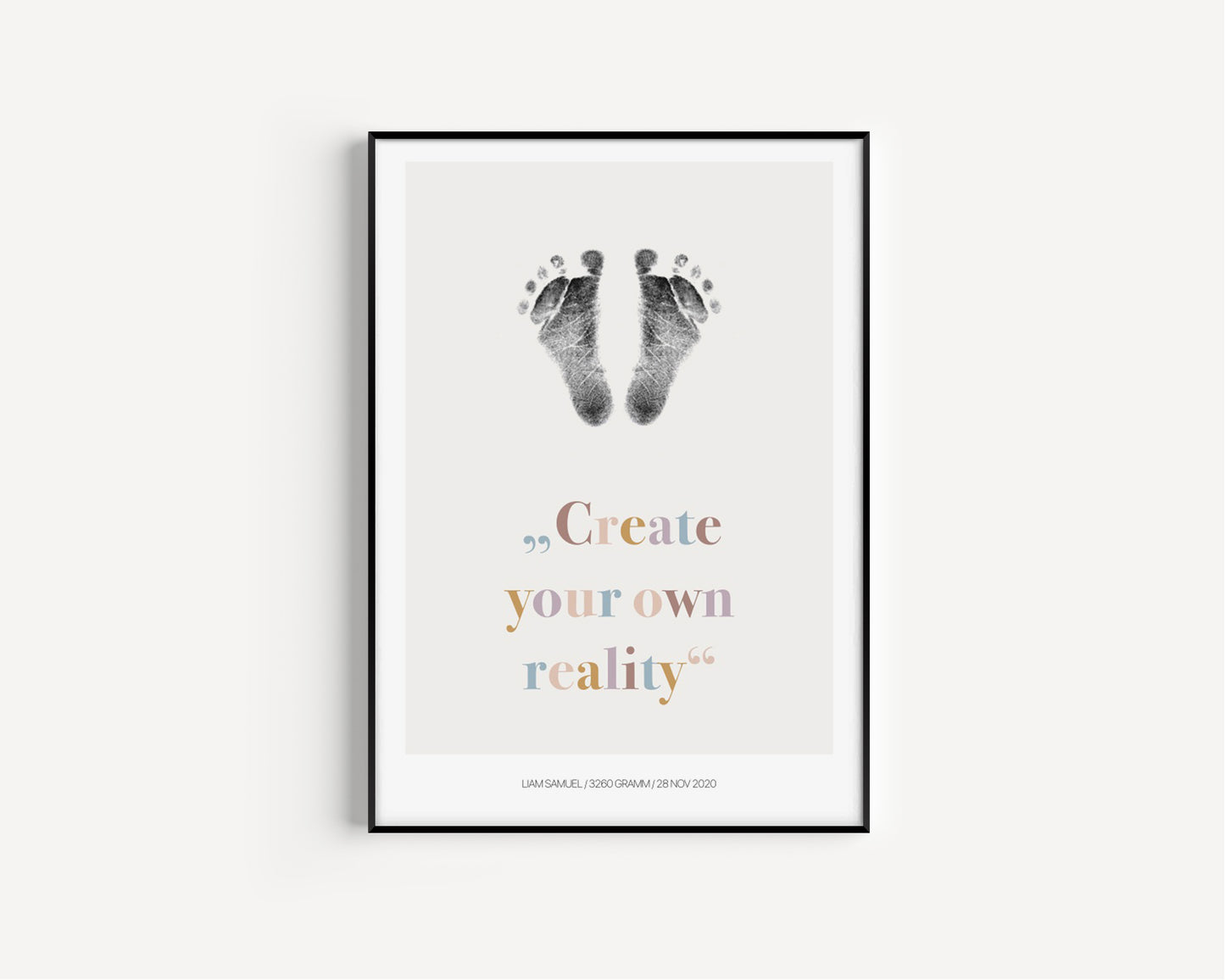 Baby Fuß-/Handabdruck Poster Set "reality" Personalisierbar